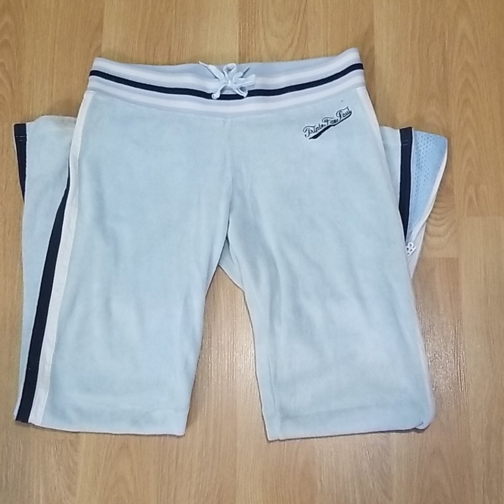 Triple five soul blue fuzzy pants size medium